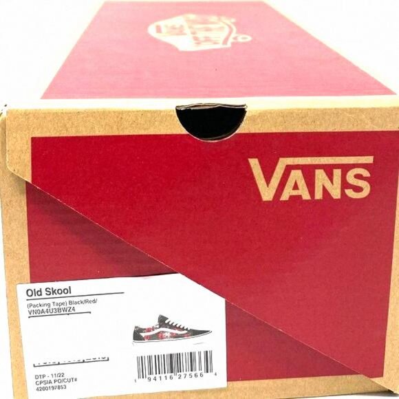 VANS Old Skool Shoe Casual Low Top Canvas Suede Red VN0A4U3BWZ4 Size Men's Black - Picture 11 of 12